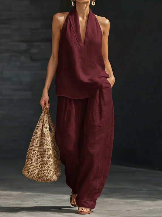 🌷 Women's Casual and Cozy Minimalist Linen Two-Piece Set