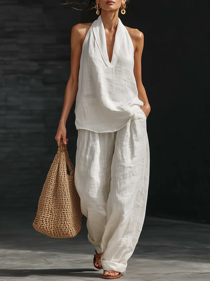 🌷 Women's Casual and Cozy Minimalist Linen Two-Piece Set