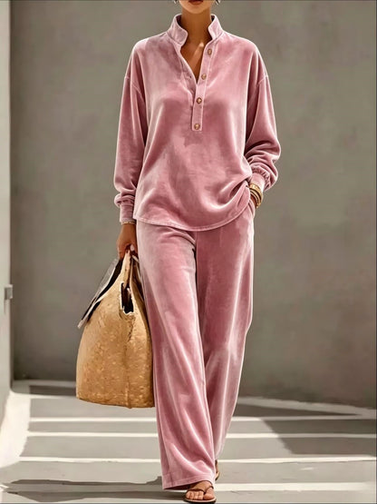 🤲New Arrivals🔥Loose And Cozy Velvet Two-piece Set (top And Pants)