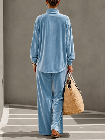 🤲New Arrivals🔥Loose And Cozy Velvet Two-piece Set (top And Pants)
