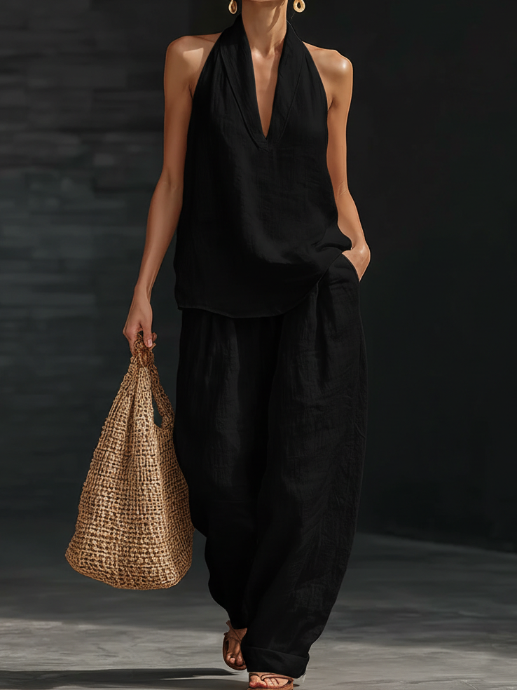 🌷 Women's Casual and Cozy Minimalist Linen Two-Piece Set