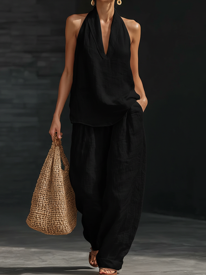🌷 Women's Casual and Cozy Minimalist Linen Two-Piece Set