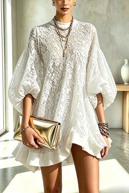 🤲LAST DAY SAVE 49% ⏰Stylish And Elegant Floral Lace Loose Mini Dress