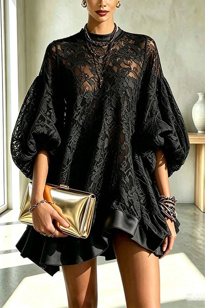 🤲LAST DAY SAVE 49% ⏰Stylish And Elegant Floral Lace Loose Mini Dress