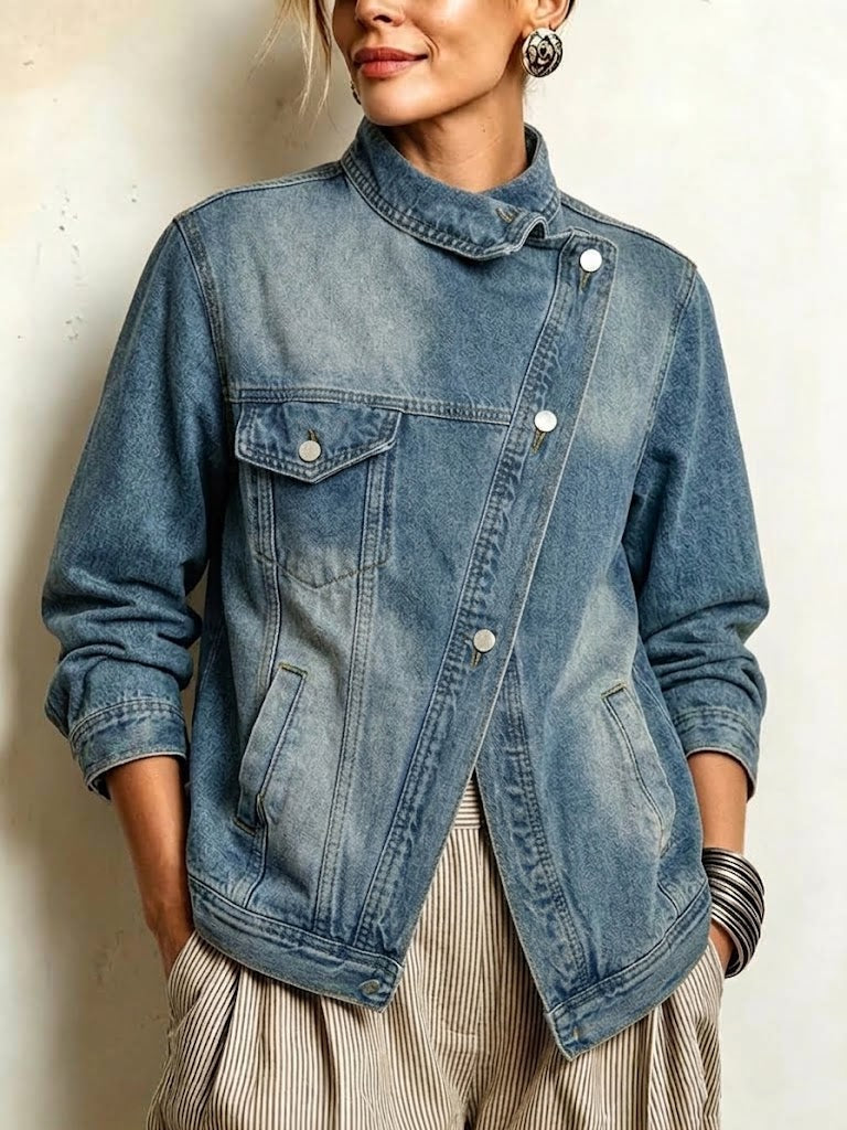 🤲LAST DAY SAVE 49% ⏰Oversized Denim Jacket With Irregular Wash