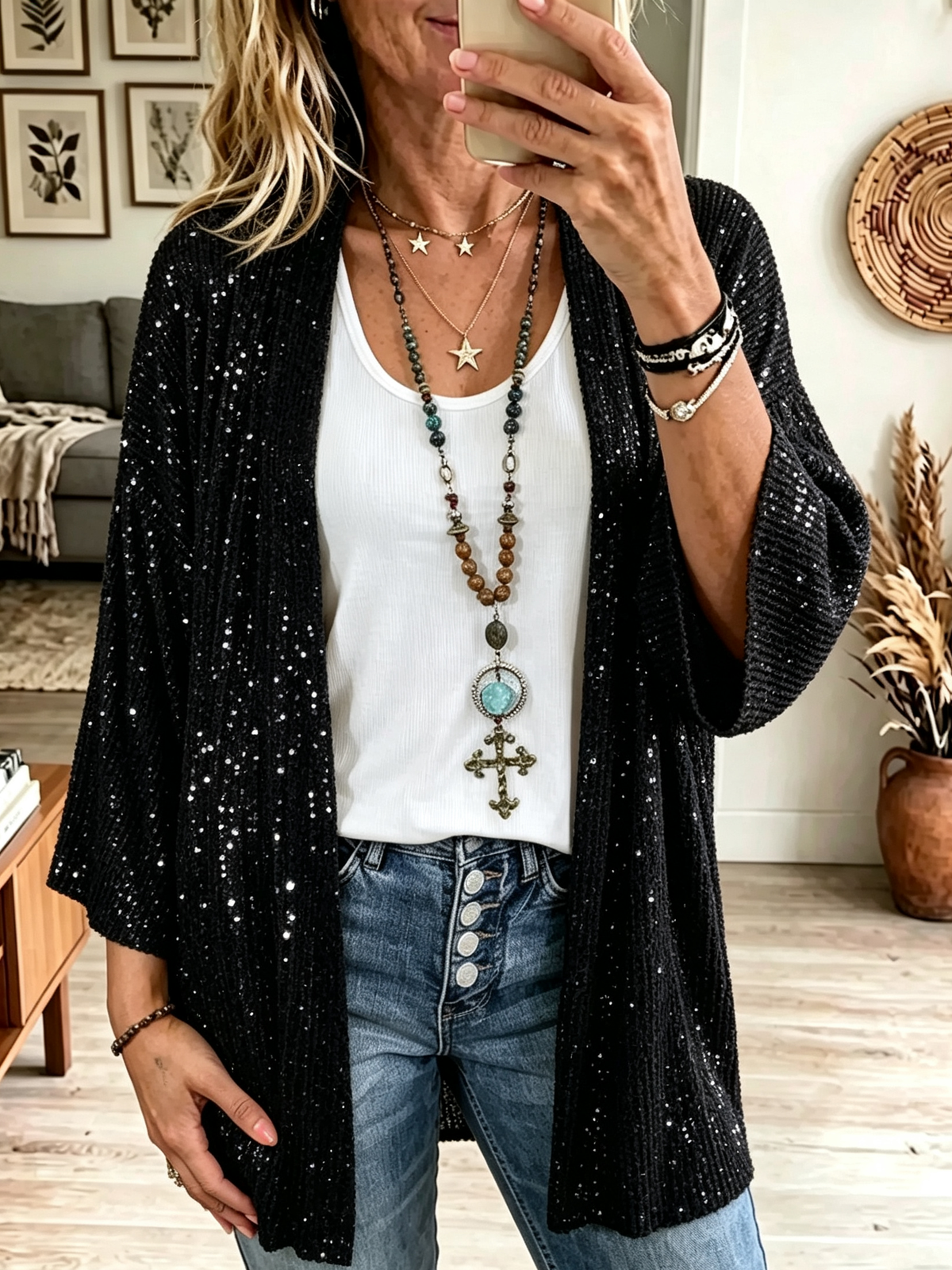 🤲LAST DAY SAVE 49% ⏰Women's Sequin Embellished Cardigan