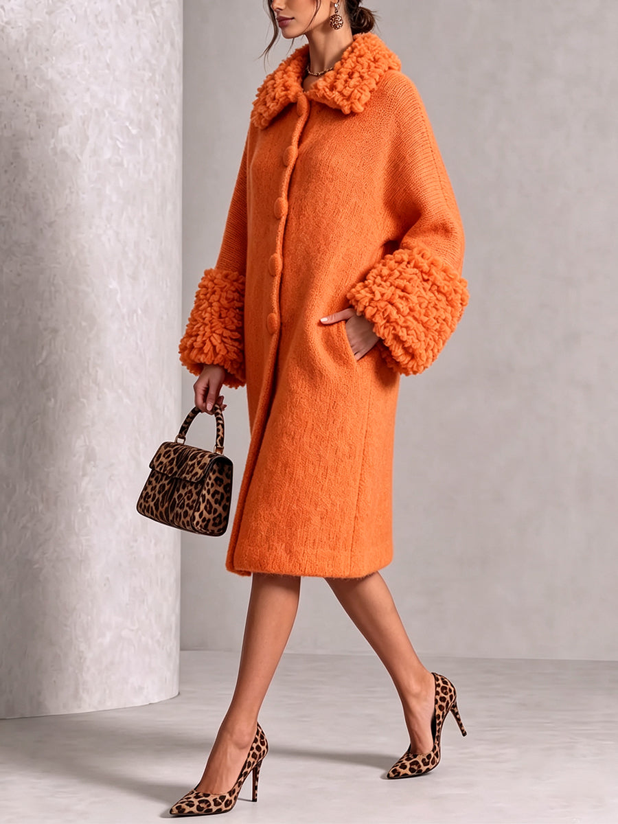 🤲LAST DAY SAVE 49% ⏰Cozy Textured Fuzzy Knit Midi Coat