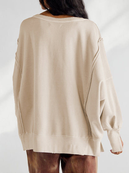 🤲LAST DAY SAVE 49% ⏰Oversized Cotton Sweatshirt – Cozy, Chic & Effortlessly Cool