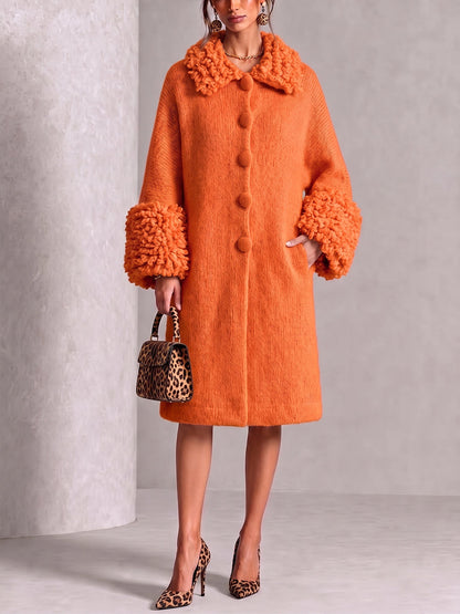 🤲LAST DAY SAVE 49% ⏰Cozy Textured Fuzzy Knit Midi Coat