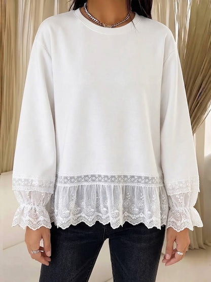 🤲LAST DAY SAVE 49% ⏰Casual Loose Sweatshirt With Lace Paneling