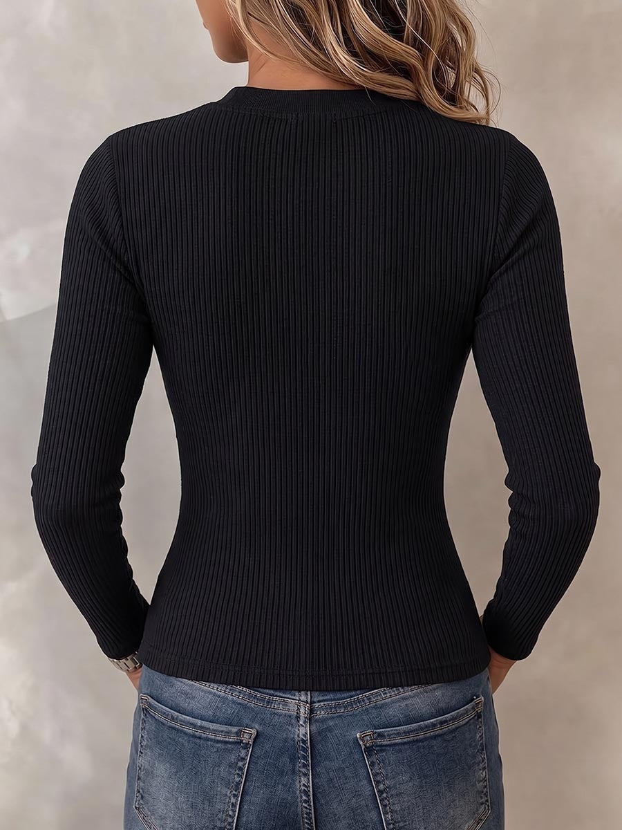 🤲LAST DAY SAVE 49% ⏰Women's Gradient Leopard Print Cut-out Crew Neck Lace-up Long-sleeve Slim-fit Casual Top