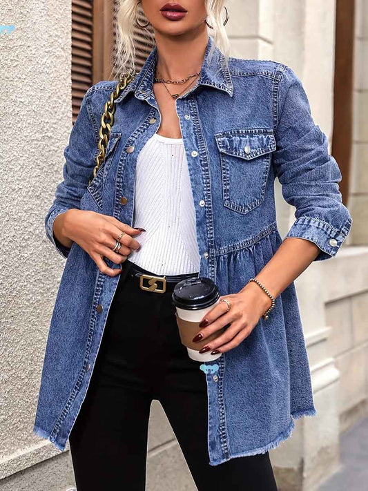 🤲LAST DAY SAVE 49% ⏰Women's Long-sleeve Casual Loose-fit Denim Shirt With Collar