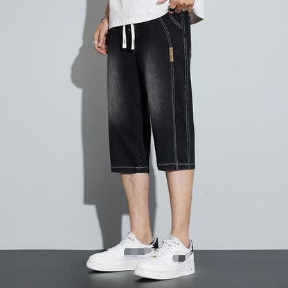 💚Men's Lightweight Denim Capri Shorts – Relaxed Fit Straight Leg Summer Jeans
