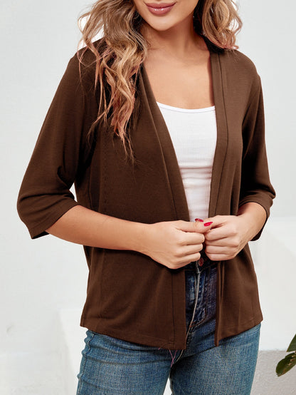 🌷Women's 3/4 Sleeve Knit Cardigan Lightweight Open Front Cropped Sweater