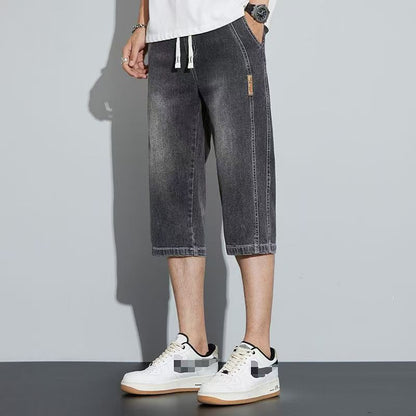 💚Men's Lightweight Denim Capri Shorts – Relaxed Fit Straight Leg Summer Jeans