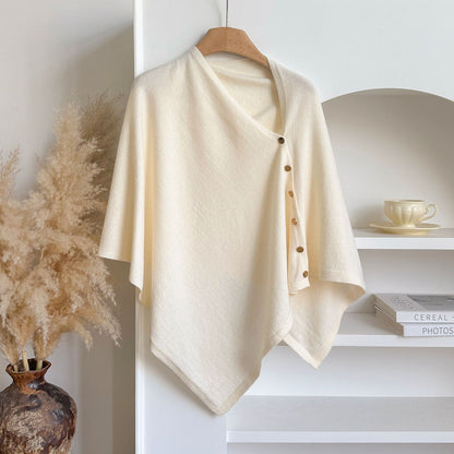 4pcs-Women's Soft Wool-Blend Wrap Cardigan – Cozy Open-Front Shawl Sweater for Fall