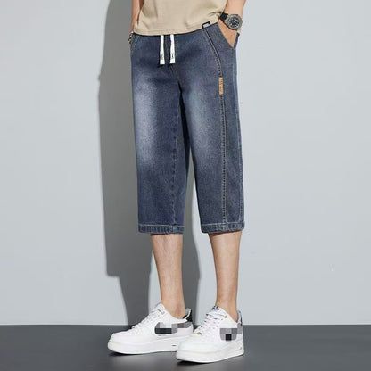 💚Men's Lightweight Denim Capri Shorts – Relaxed Fit Straight Leg Summer Jeans