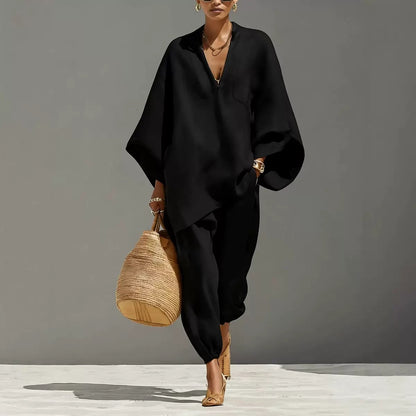 V-neck flowy set