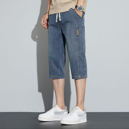 💚Men's Lightweight Denim Capri Shorts – Relaxed Fit Straight Leg Summer Jeans