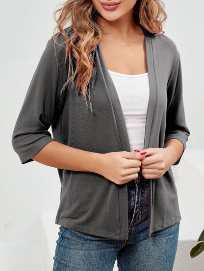 🌷Women's 3/4 Sleeve Knit Cardigan Lightweight Open Front Cropped Sweater