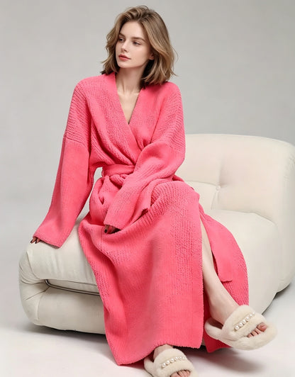🌷Women's Thickened Thermal Lined Plush Bathrobe with Pockets - Oversized Casual Loungewear